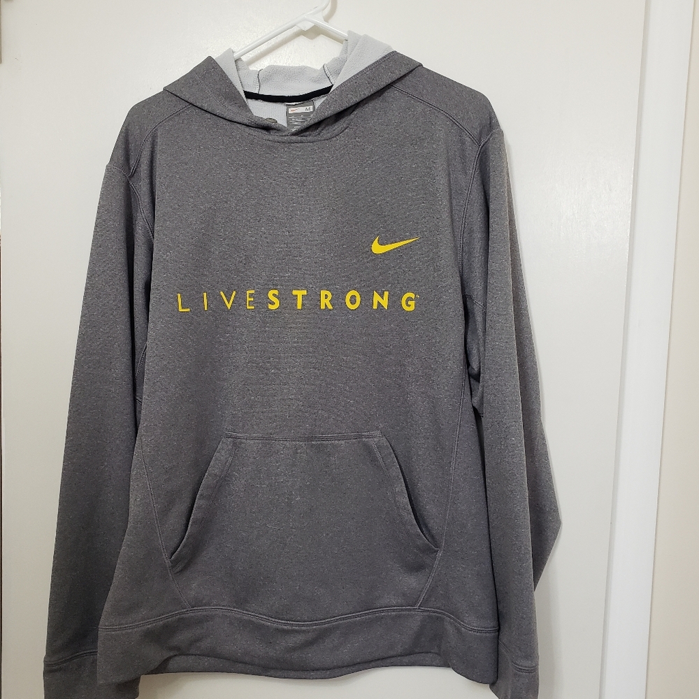 Nike grey men's medium hoodie livestrong